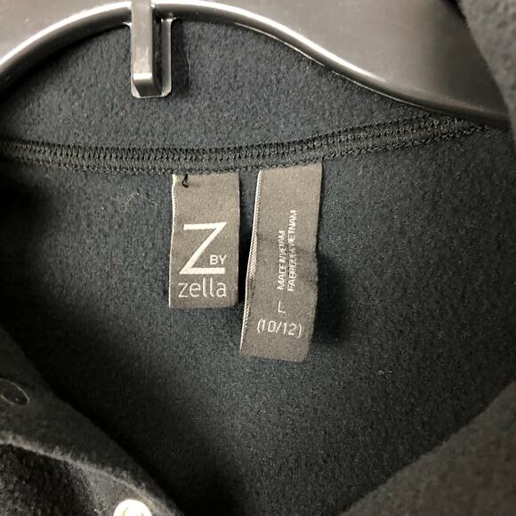 Z By Zella Kids Sweatshirt + Sweatpant Set 10/12 Black Long Sleeve Snap Fleece - Picture 16 of 16